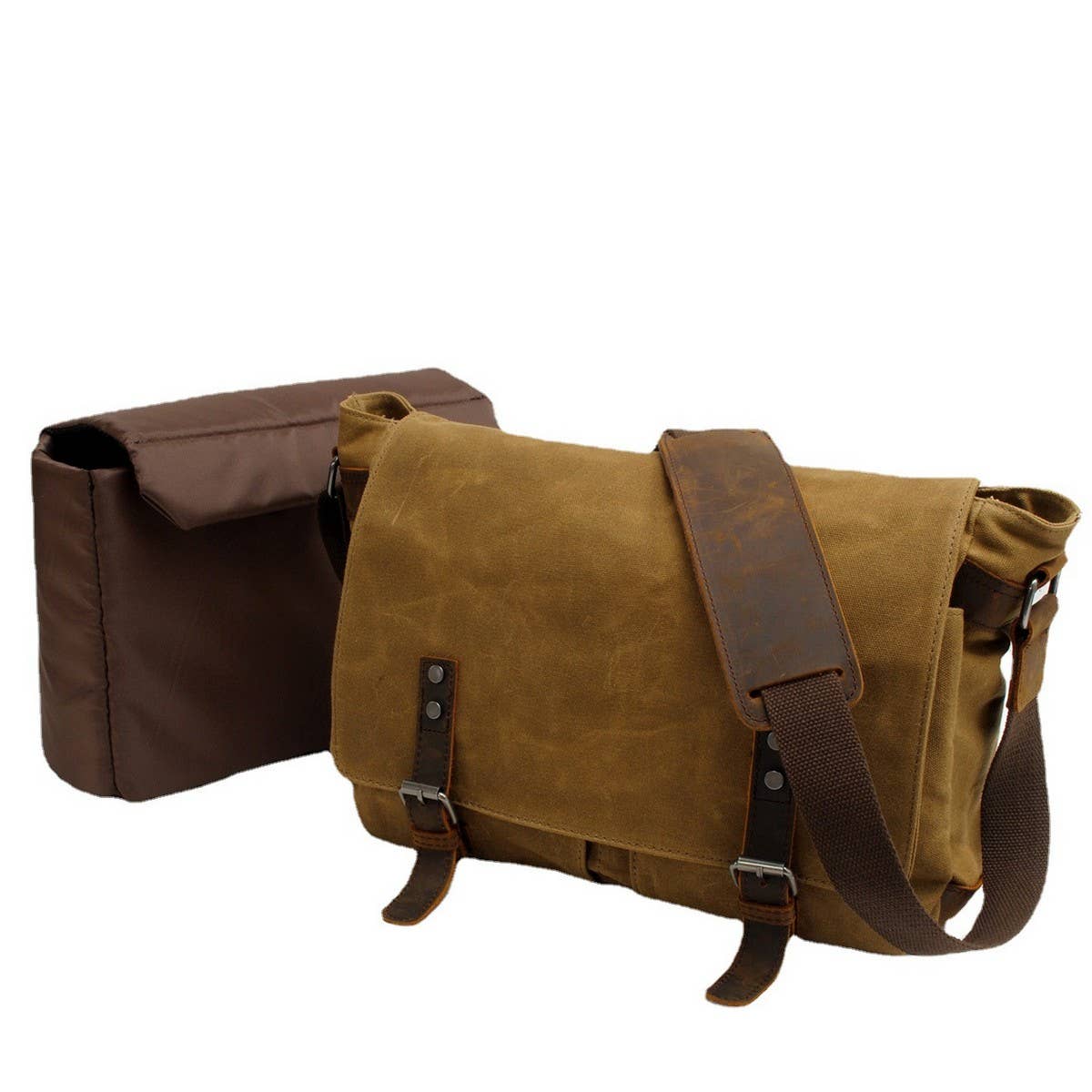 Waterproof Waxed Canvas Camera Satchel for Men_CWAB5569