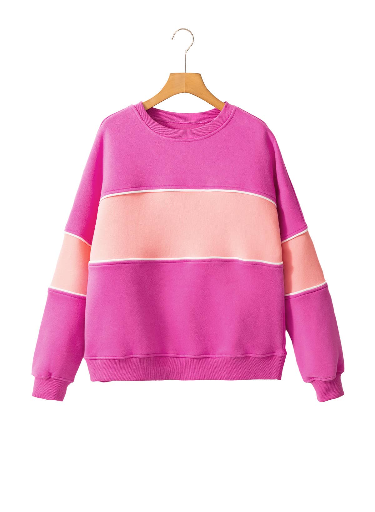 COLOR CONTRAST STITCHING CASUAL LOOSE HOODIE