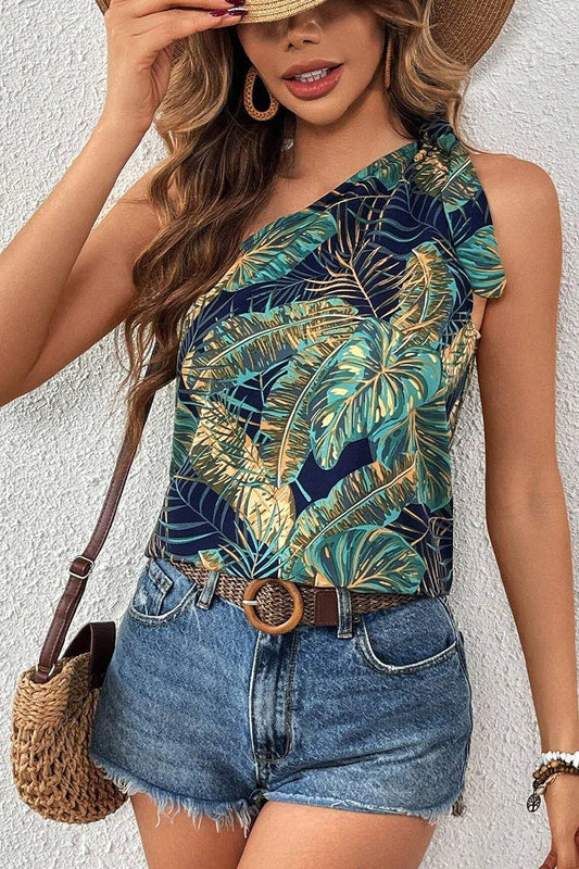 CWTBLSL0822_FLORAL ONE-SHOULDER CAMI TOP FOR BEACH VACATION