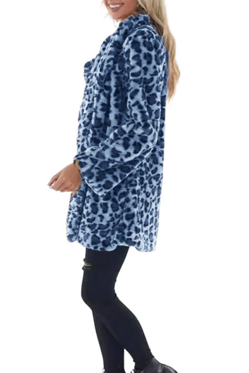 CWOCO00205_CASUAL LOOSE LEOPARD FAUX FUR COAT