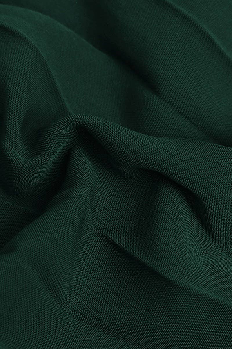 CWDMD01038_ELEGANT VINTAGE LONG SLEEVE PLEATED SOLID DRESS