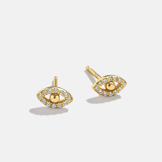 Elegant Palm Eye Horseshoe Zircon Lucky Earrings