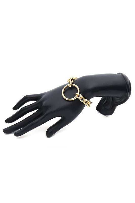 SIMPLE RING PENDANT CHAIN BRACELET_CWAJE095