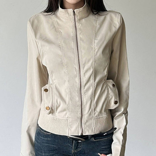 CARGO POCKET ZIPPER LAPEL SLIM-FIT JACKET