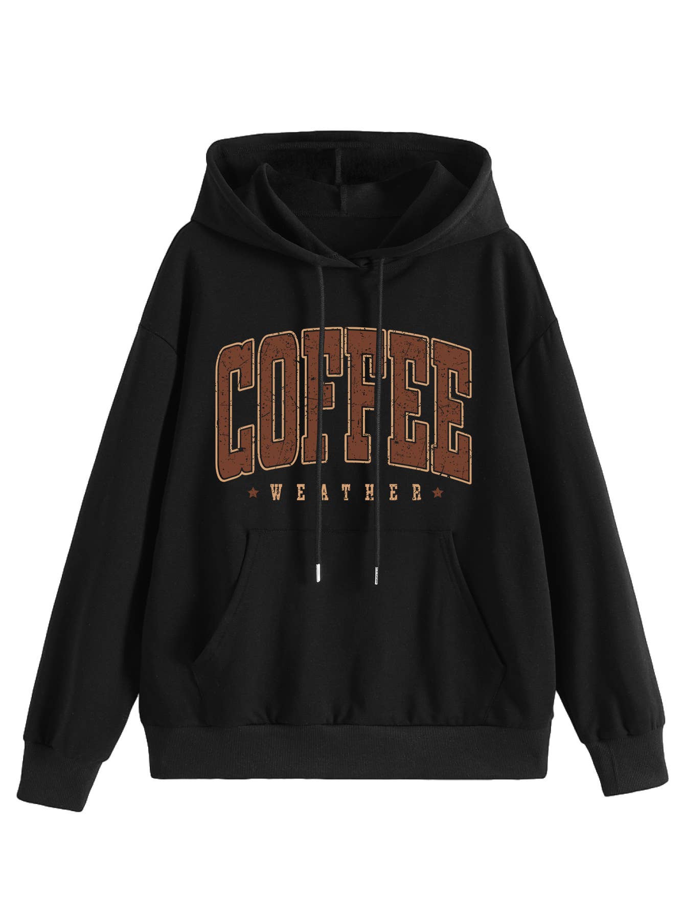 Coffee weather star print hooded sweatshirt