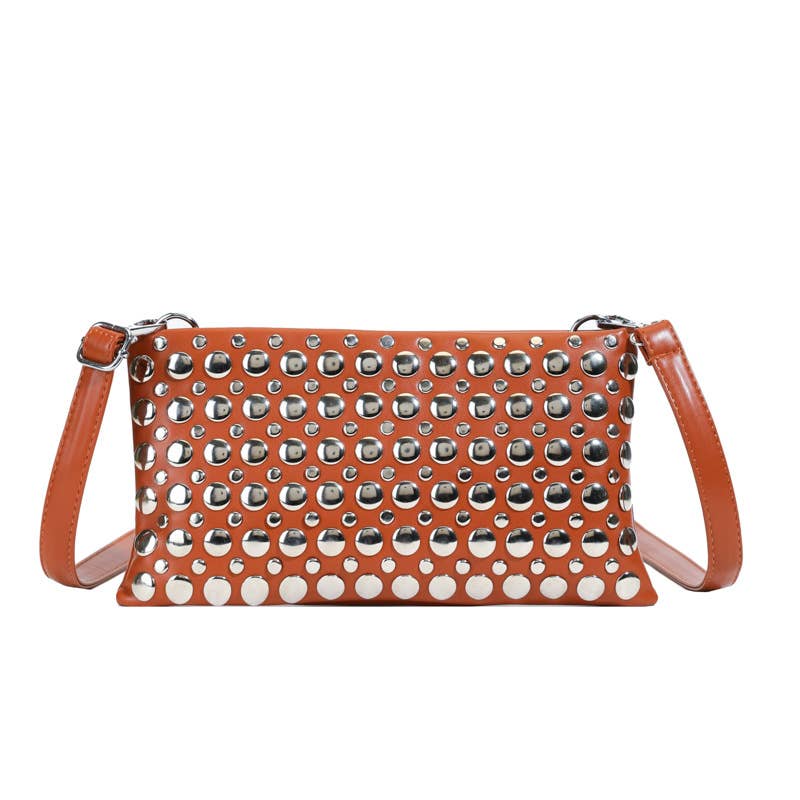 Personalized trendy riveted single-shoulder bag