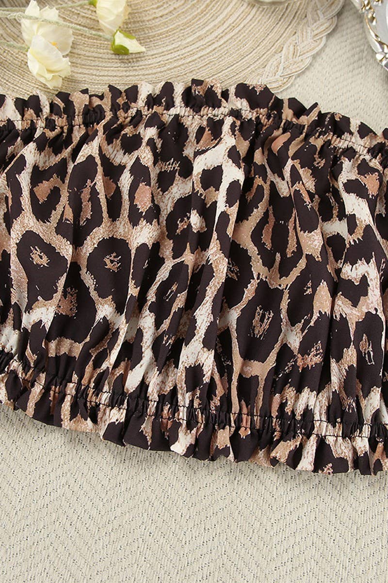 CWSPJ0413_LEOPARD PRINT COMFY THREE PIECE PAJAMA SET