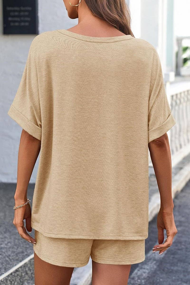CWSTB2108_CASUAL OVERSIZED TEE AND DRAWSTRING SHORTS SET