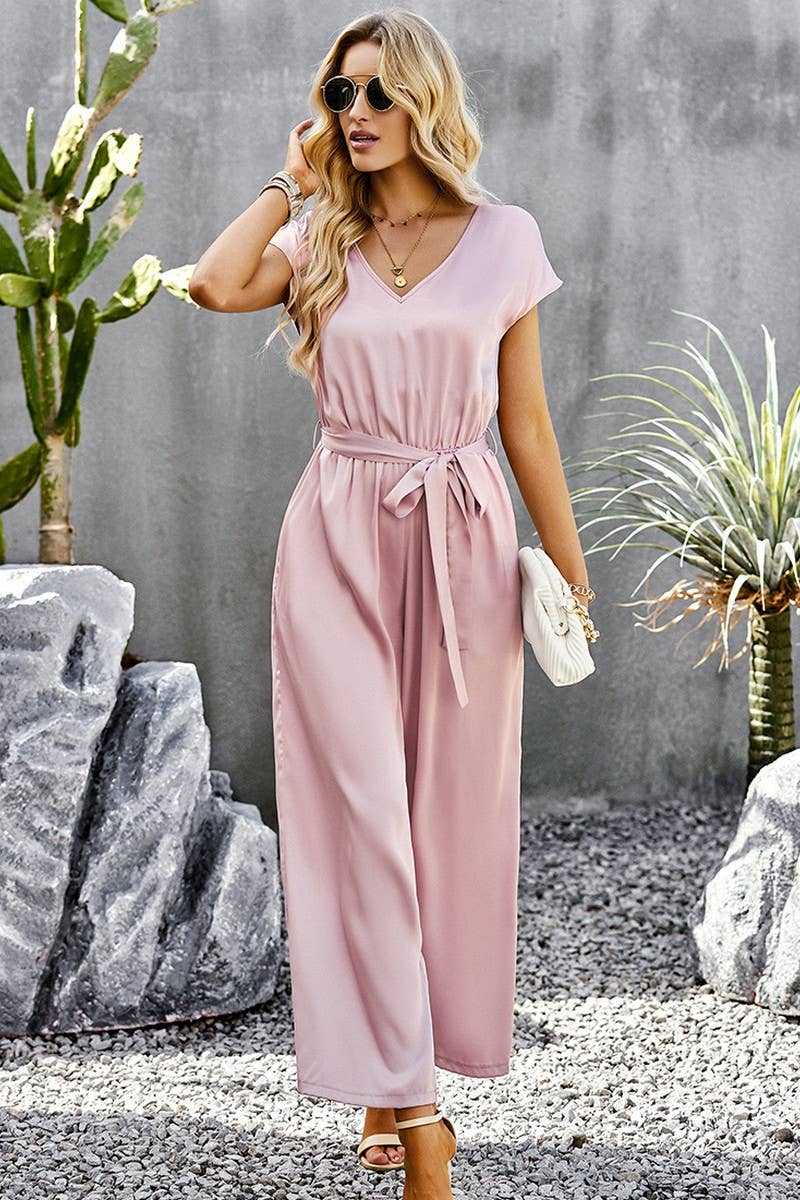 CWSJS1350_SUMMER TEMPERAMENT COMMUTING WIDE-LEG JUMPSUIT