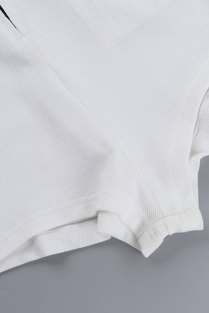 CWSBSL0103_KNITTED CONTRAST TURTLENECK ZIP-UP BODYSUIT