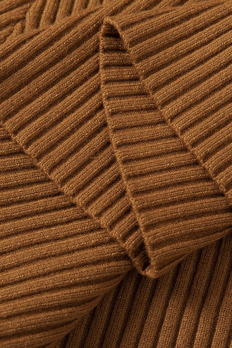 CWDSD10804_SOLID KNIT LONG SLEEVE A-LINE BODYCON DRESS