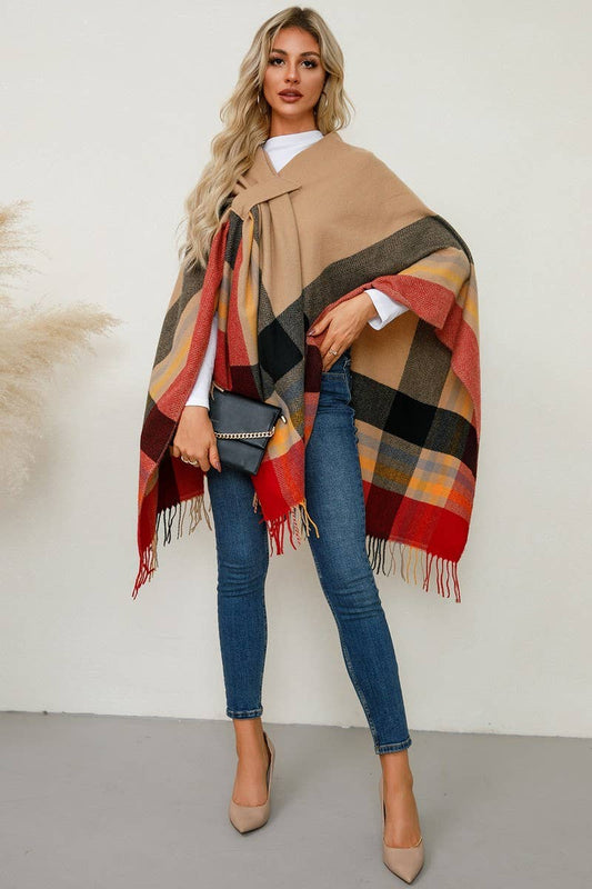 CWOCO0949_SHAWL SCARF FAUX CASHMERE KNITTED CAPE COAT