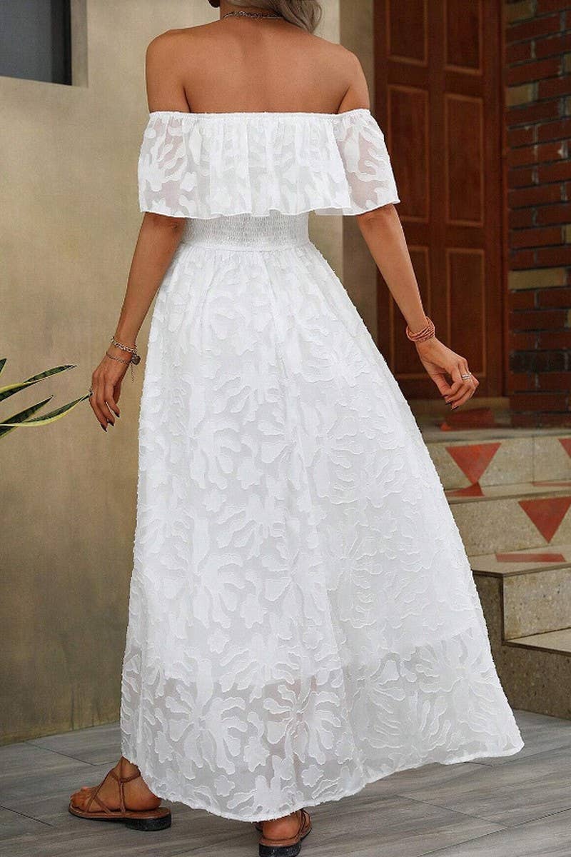 CWDMD00987_SEXY ONE-SHOULDER SOLID COLOR SHORT-SLEEVED DRESS