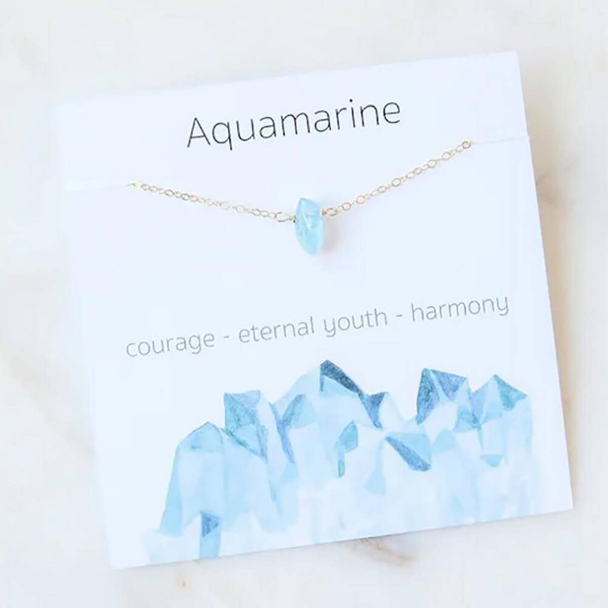 NATURAL CRYSTAL GRAVEL PENDANT NECKLACE WITH CARD