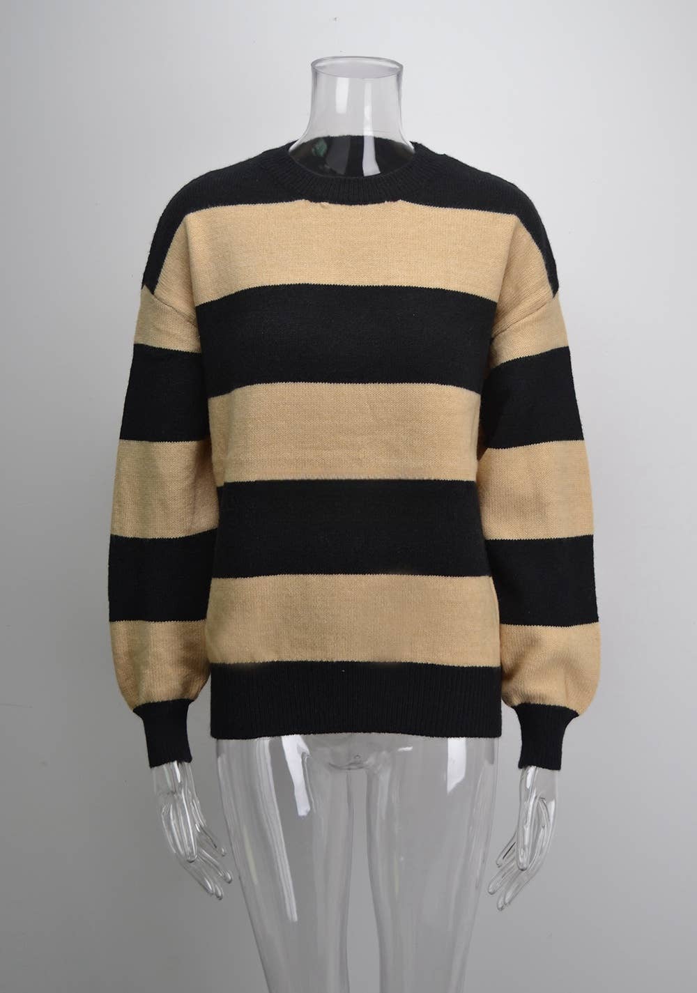 CWOSWL1055_ Crew Neck Long Sleeve Pullover Sweater