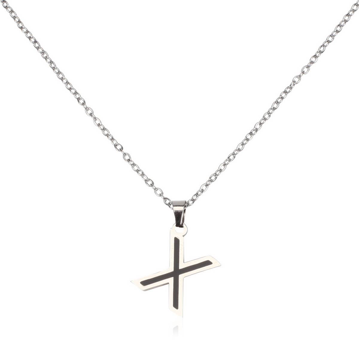 CWAJE05716_STAINLESS STEEL ALPHABET LETTER PENDANT NECKLACE
