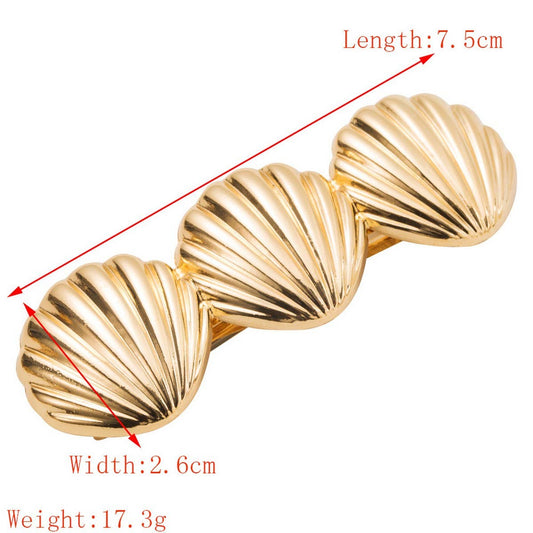 Minimalist Metal Heart Leaf Shell Ponytail Clip