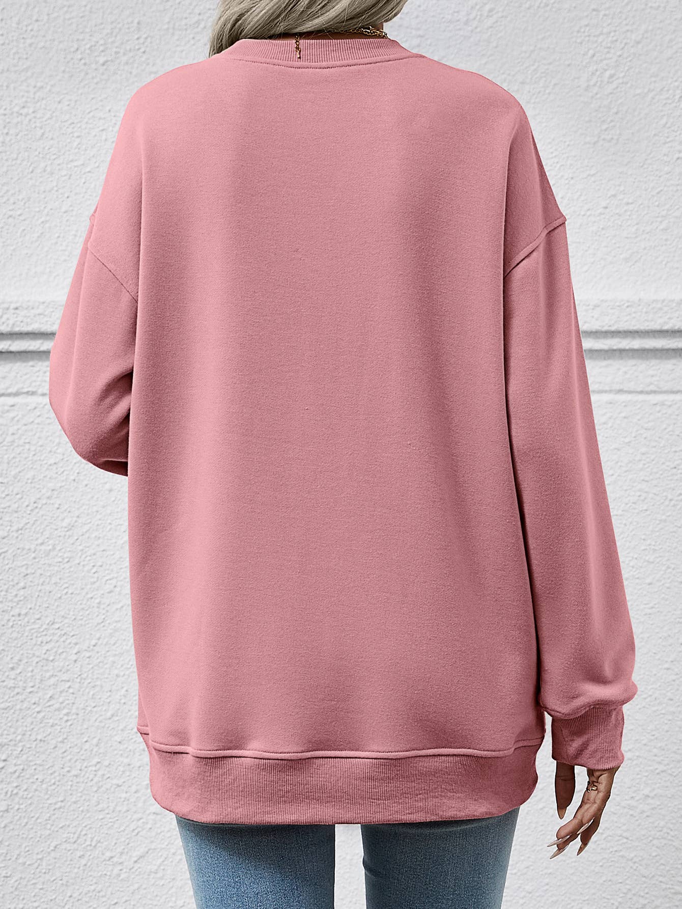 Casual women hoodie with loose crew neck pockets
