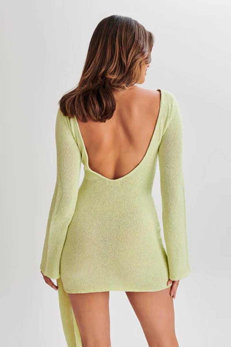 CWDSD7813_SUMMER HIGH-END SEXY KNITTED SHORT SKIRT DRESS