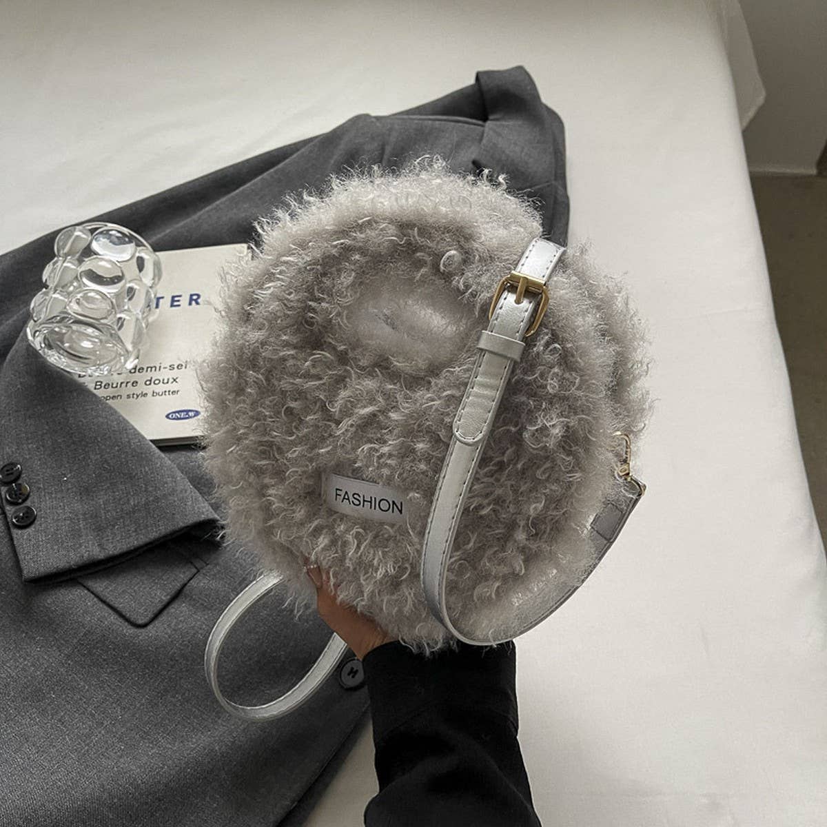 WINTER LAMB WOOL HANDBAG SHOULDER PLUSH BAG_CWAB3984