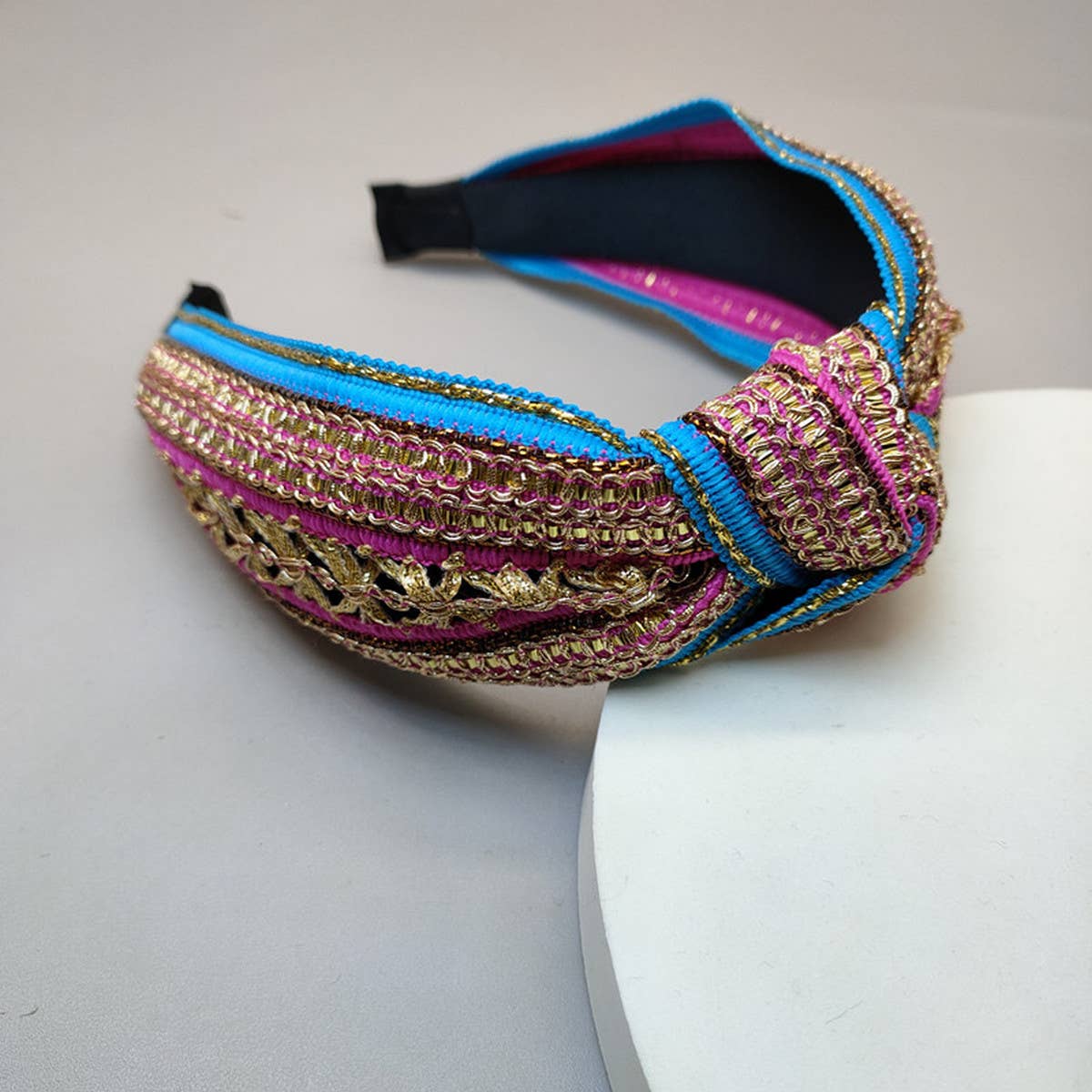 BRAIDED WIDE BAND NON-SLIP BOHEMIAN HEADBAND_CWAHA2603