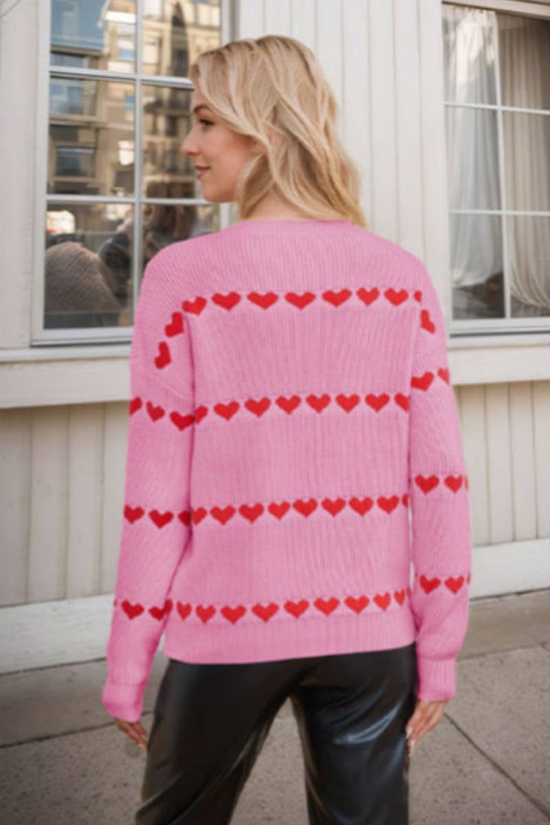 CWOSWL6742_WINTER CREW-NECK LONG-SLEEVED LOVE SWEATER