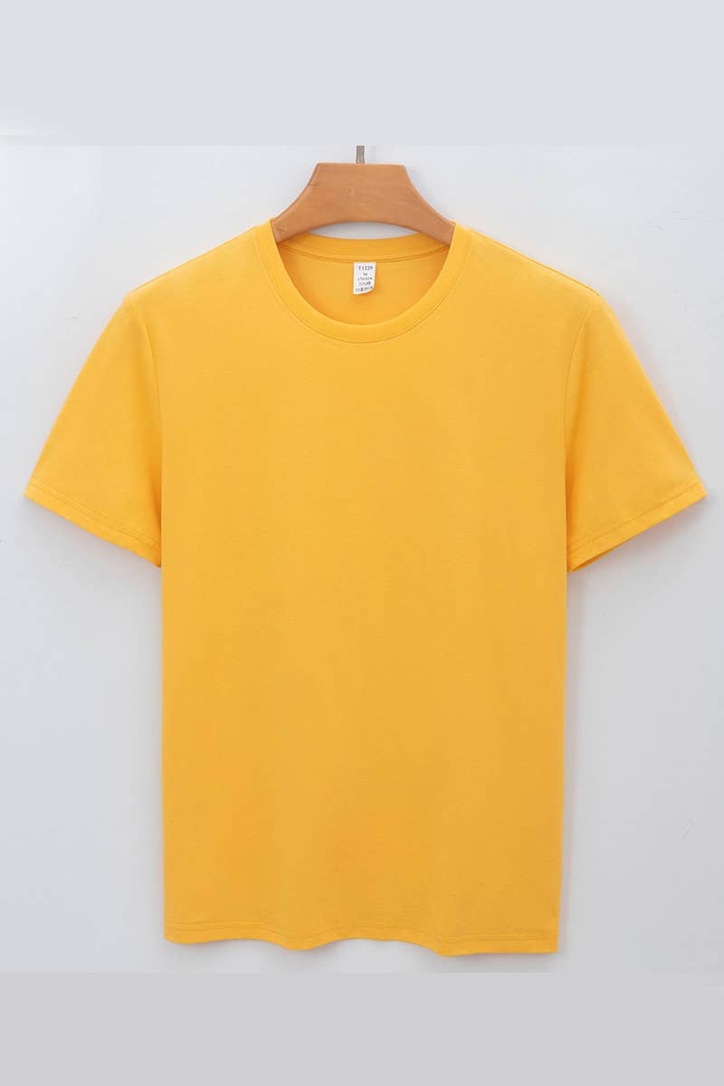 CWTTS1314_MEN'S CASUAL SOLID COLOR ROUND NECK T-SHIRT