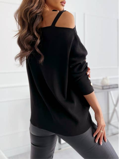 CWOSWL1301_Crew Neck Pullover Casual Long Sleeve Top