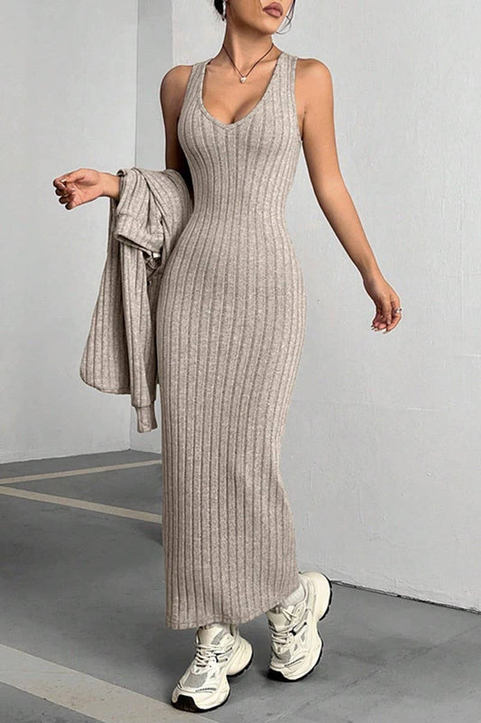 CWSS01295_HOODED SWEATSHIRT LONG SKIRT TWO-PIECE SUIT