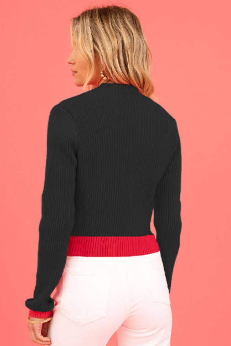 CWOSWL6733_WINTER CREW-NECK LOVE LONG-SLEEVED SWEATER