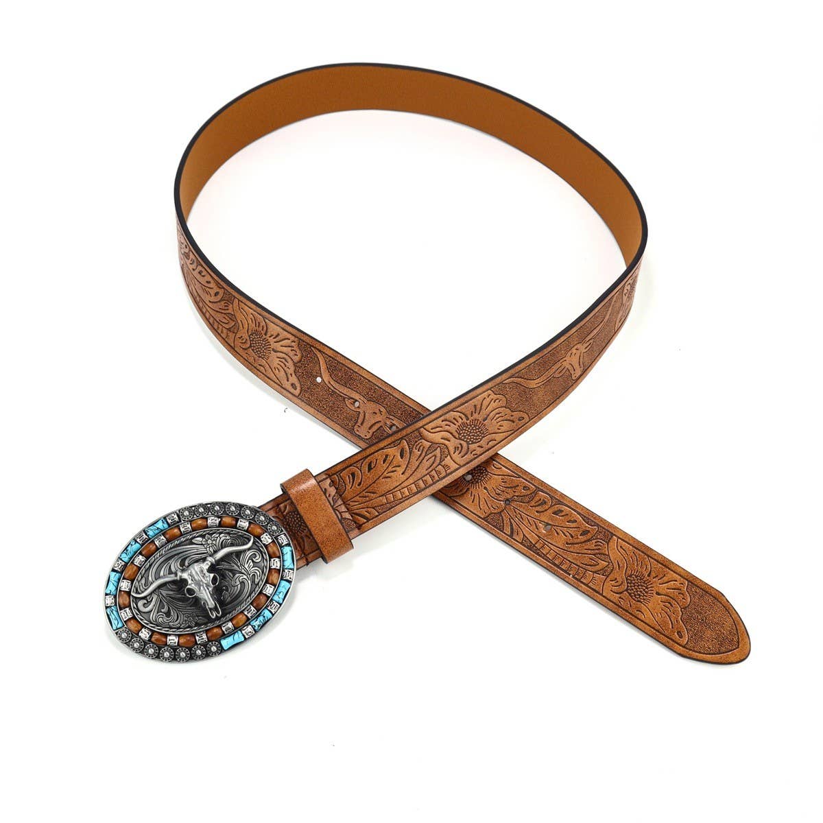 CLASSIC MEN'S PUNK EMBOSSED LEATHER BELT_CWABE0410