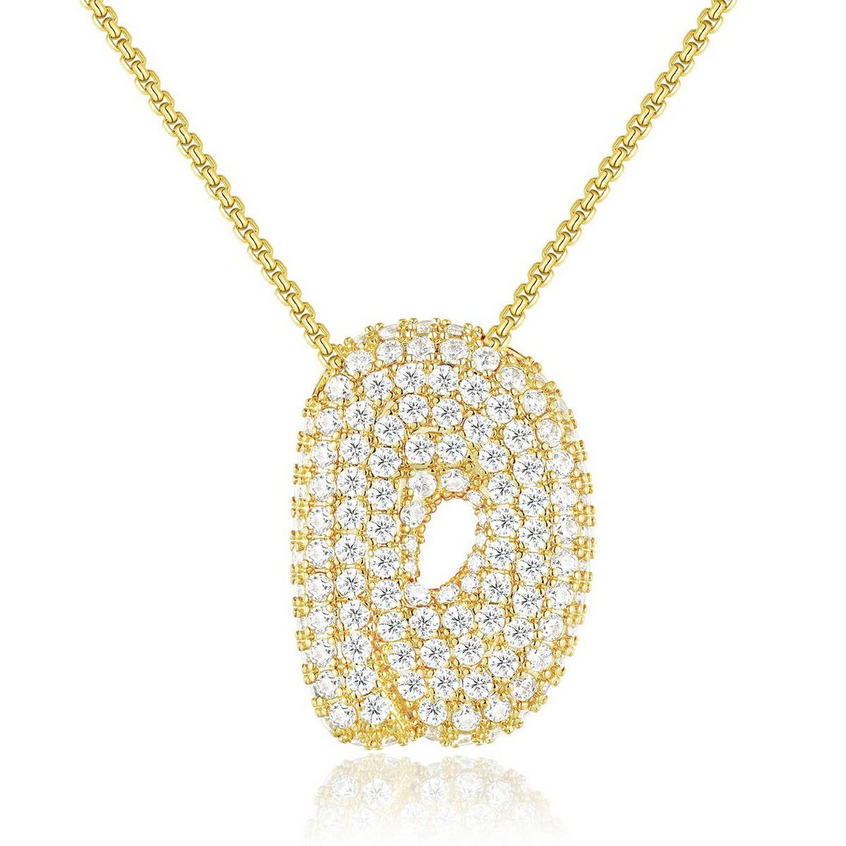 Fashionable Pendant Necklace - Zirconia Letters