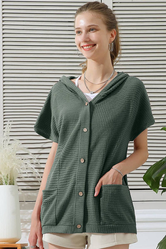 CWTTS577-P_PLUS SIZE BOTTON DOWN HODDIE TOP CADIGAN