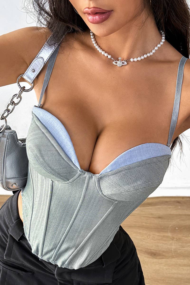 CWTTK0750_CONTRAST COLOR HERRINGBONE CHEST COTTON VEST