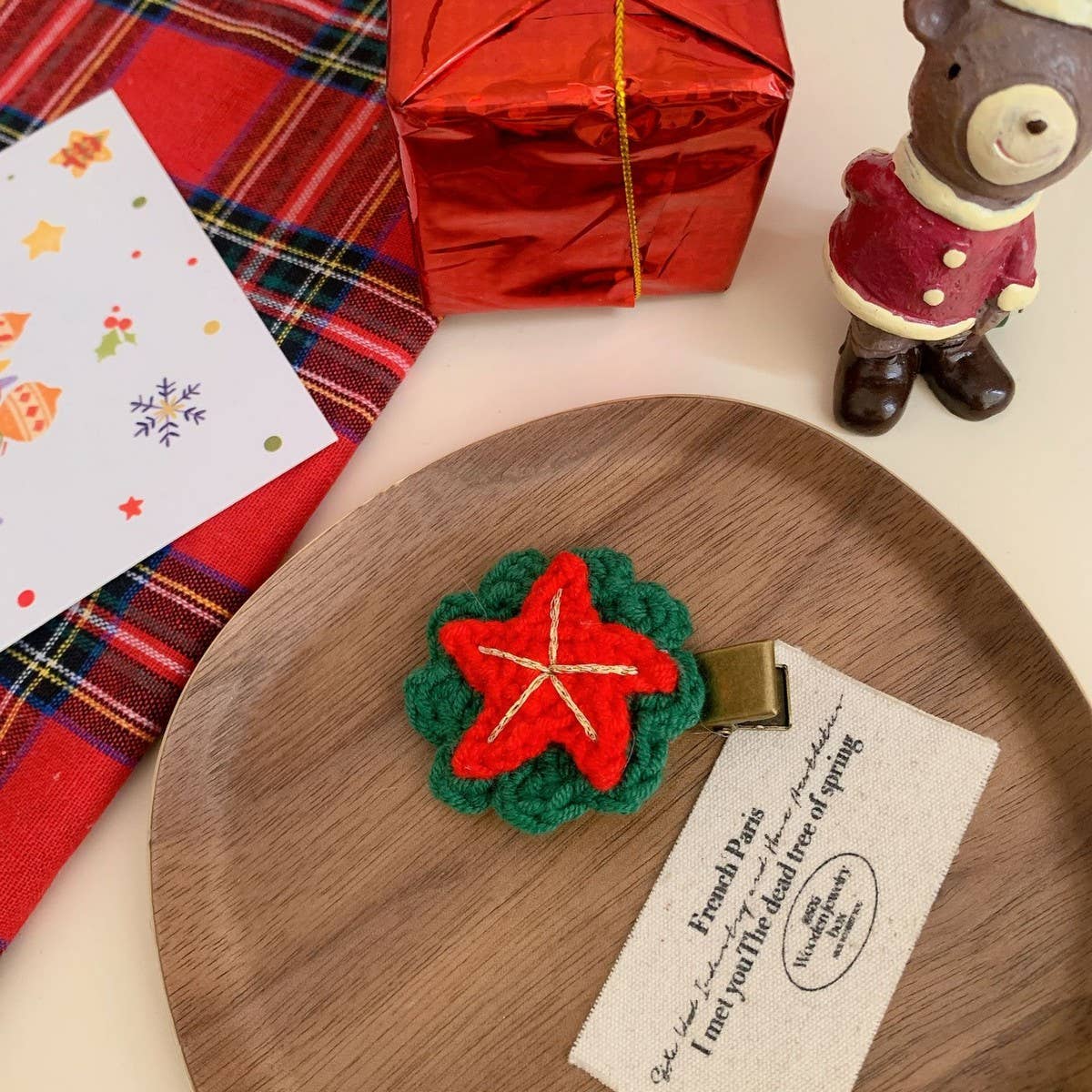 CWAHA07721_XMAS CUTE KNIT HAIR ELASTIC BAND FOR CHILDREN