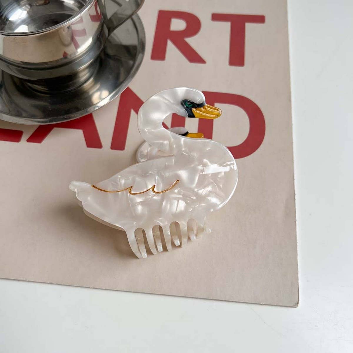 Bird Hair Claw?“Acetate Swan Peacock & Swallow Clip_CWAHA5763