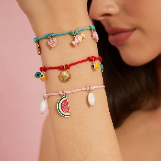 Creative Cotton Rope Bracelet with Shell & Eye