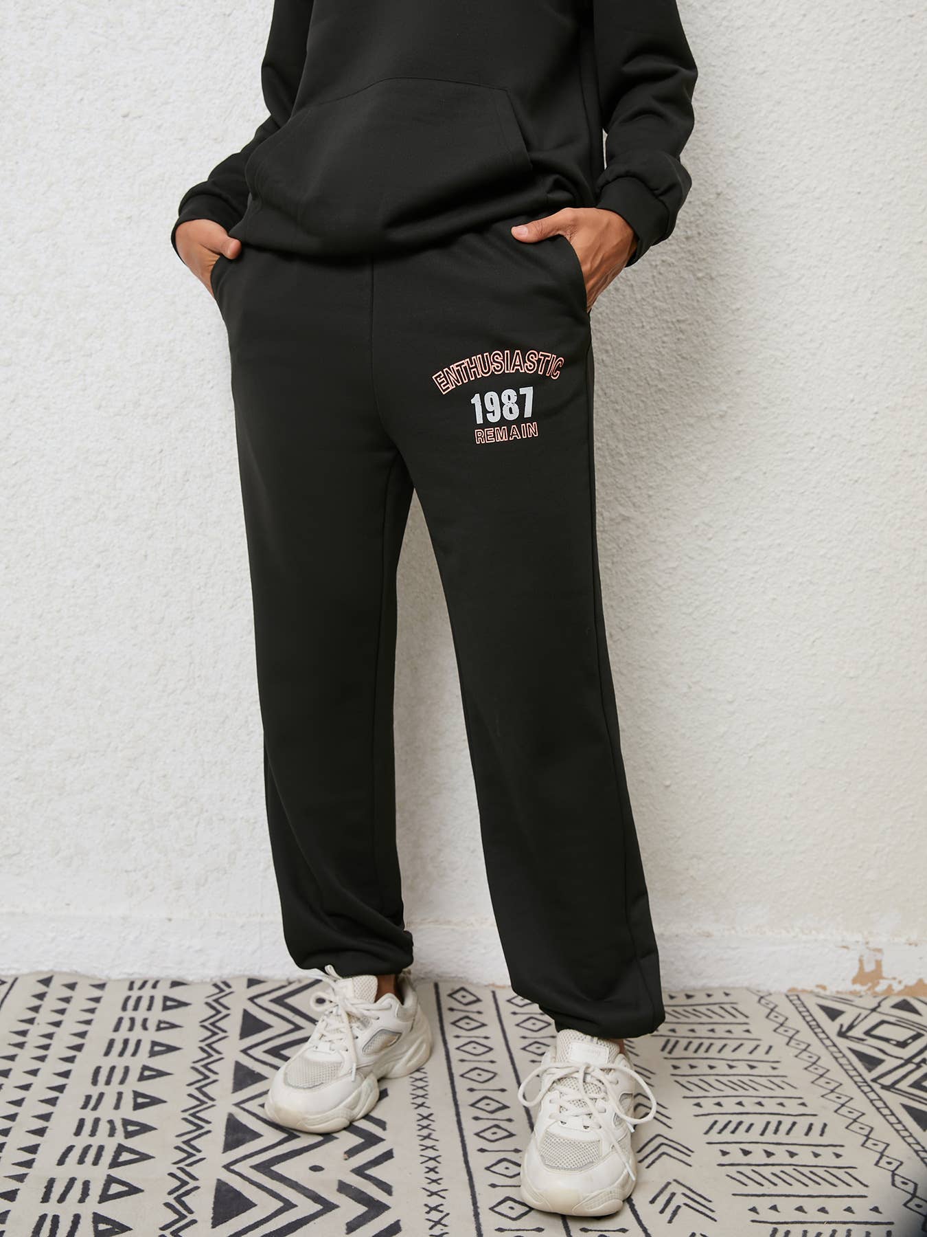 FLEECE HOODIE SWEATPANTS HOODIE FASHION SUIT