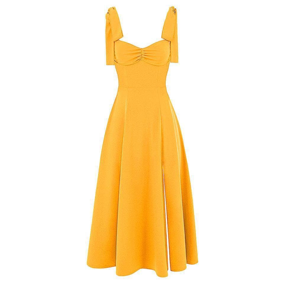 BACKLESS SEXY CHIFFON LONG SKIRT WITH BIG TRAIN