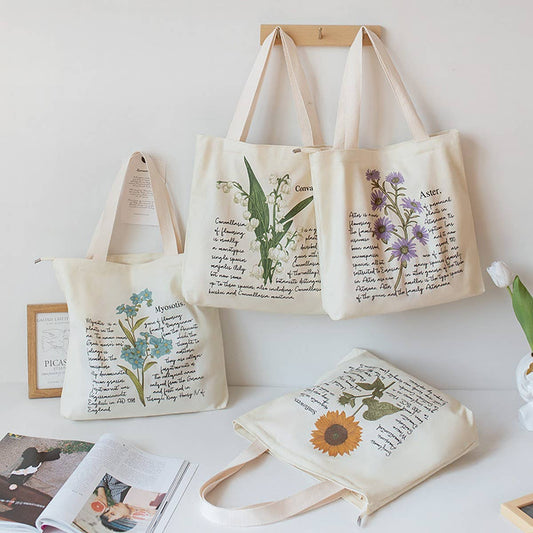 Vintage Canvas Tote Bag for School and Daily Use_CWAB5620
