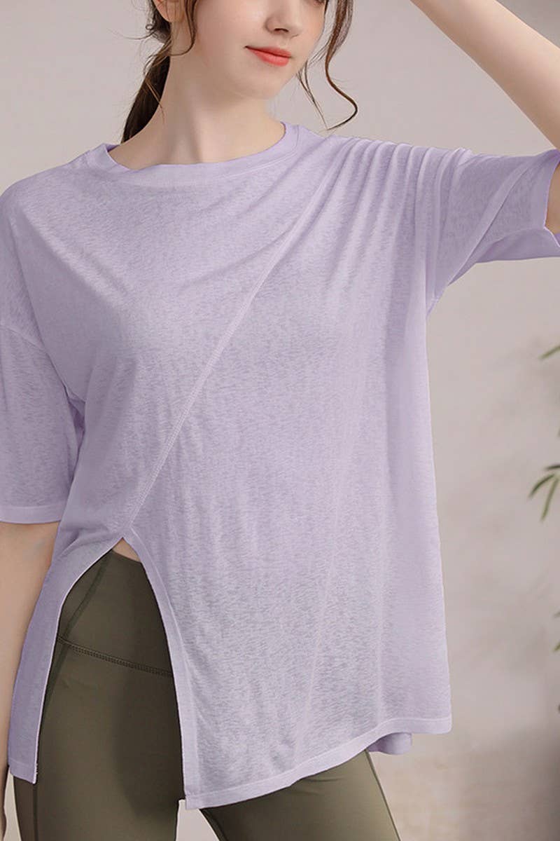 CWTSTS0393_ROUND NECK SHORT SLEEVE YOGA TOP