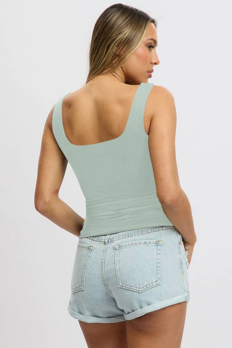 CWTTK0927_SLEEVELESS SQUARE NECK CASUAL CROPPED CAMI TOP