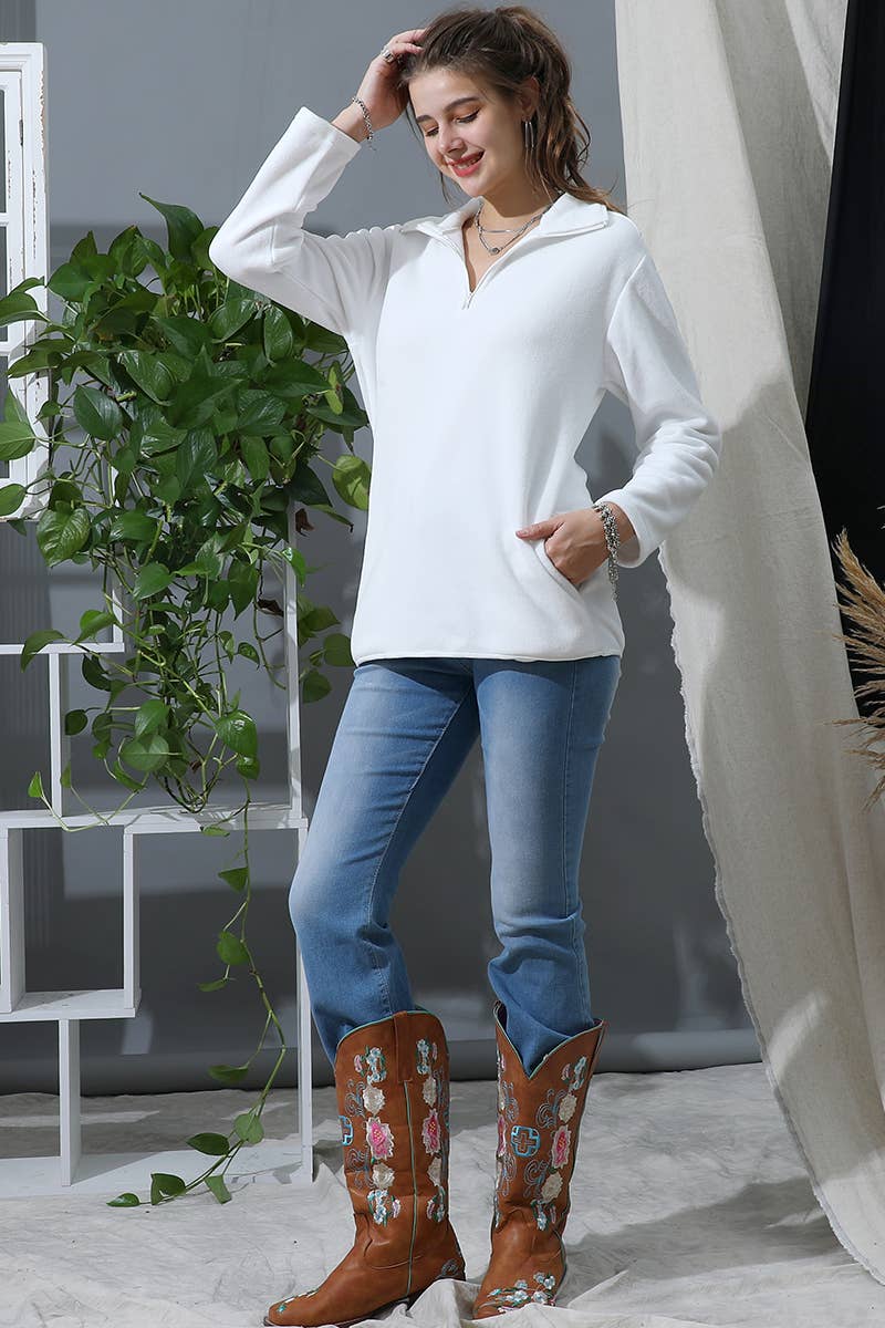 CWTTL1441_Zip Neck Lightweight Pullover Sweatshirt