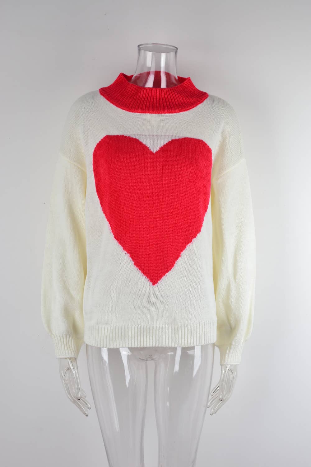 BIG LOVE VALENTINE'S DAY CREW-NECK KNIT PULLOVER