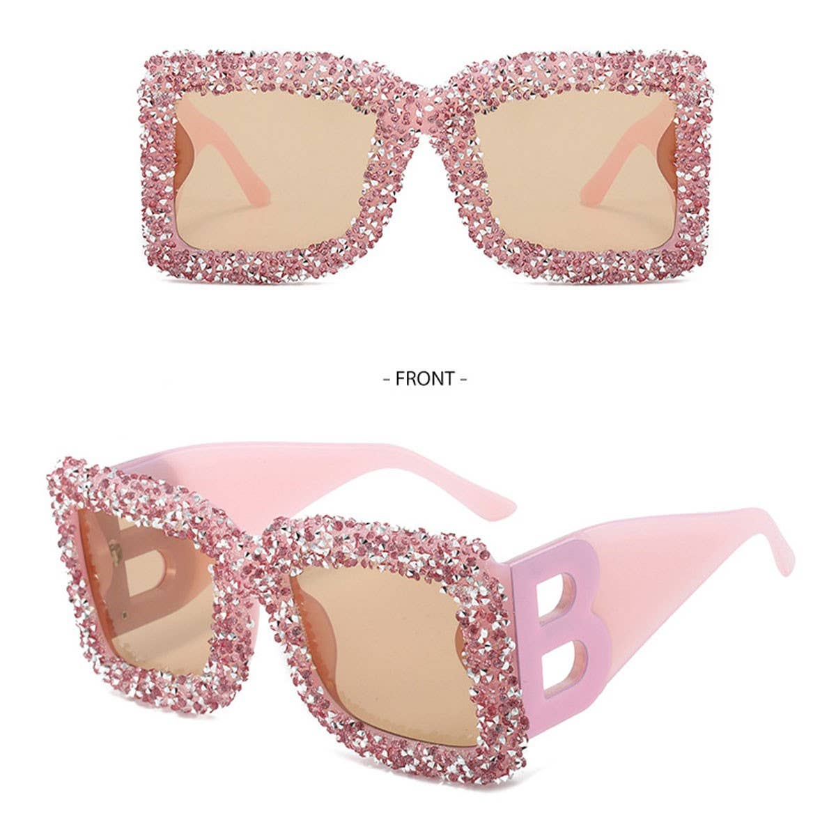 LARGE FRAME B-SHAPED TRENDY SUNGLASSES