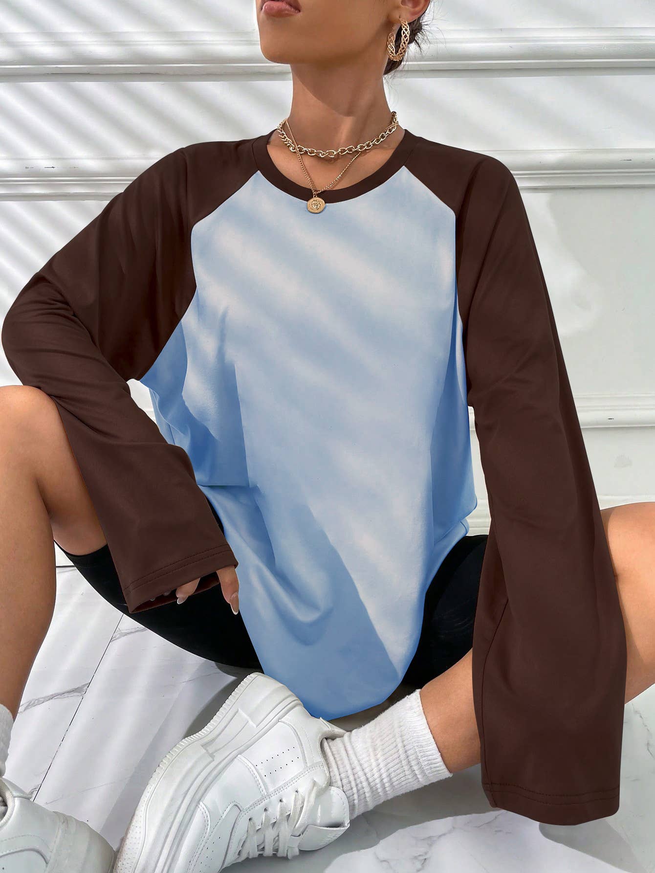 AMERICAN RETRO COLOR BUMP SHOULDER T-SHIRT