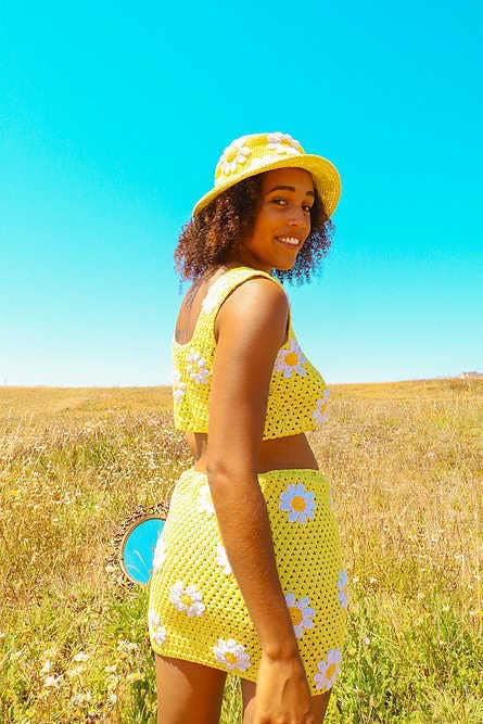 CASUAL CROCHETED YARN TWO-PIECE SET