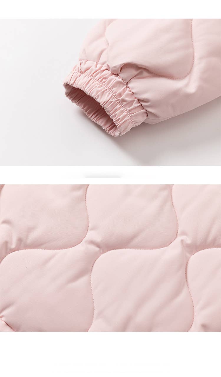 Collar diamond plaid thick padded jacket