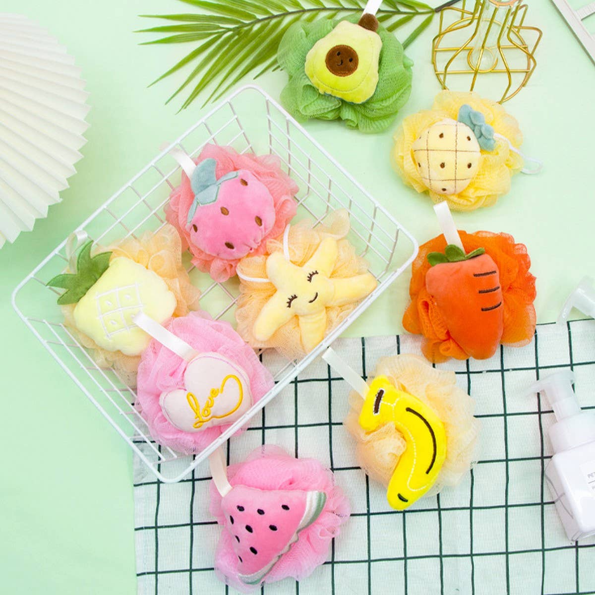 CWMM8749_FRUIT SHAPE BATH FLOWER CUTE BATH BALL