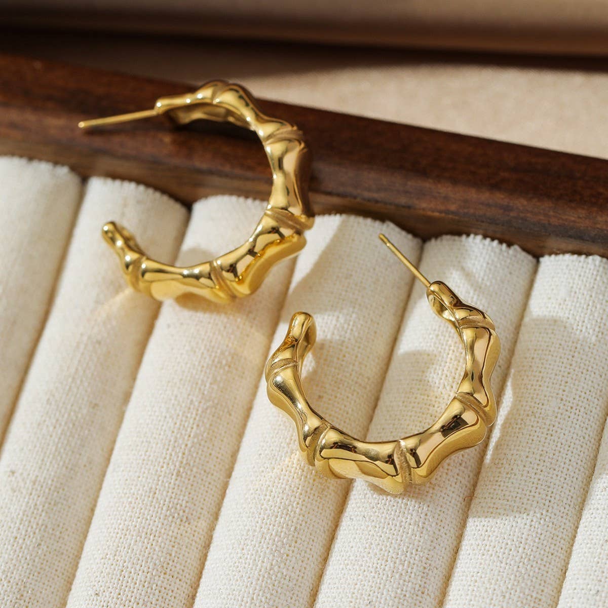18K GOLD-PLATED STAINLESS STEEL EARRINGS_CWMM3618